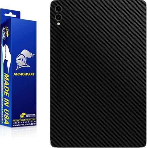 ArmorSuit 2 Pack Black Carbon Fiber Textured Vinyl Skin (Back Only) for Samsung Galaxy Tab S9 Ultra 14.6" MilitaryShield - Made in USA in Saudi Arabia