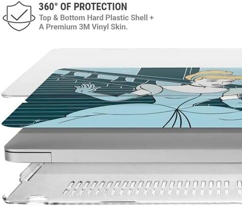 حالة الكمبيوتر المحمول Skinit بالإضافة إلى الجلد المتوافق مع MacBook Air 15in (2023) - سكتة سندريلا ديزني المرخصة رسميًا لتصميم منتصف الليل in Saudi Arabia