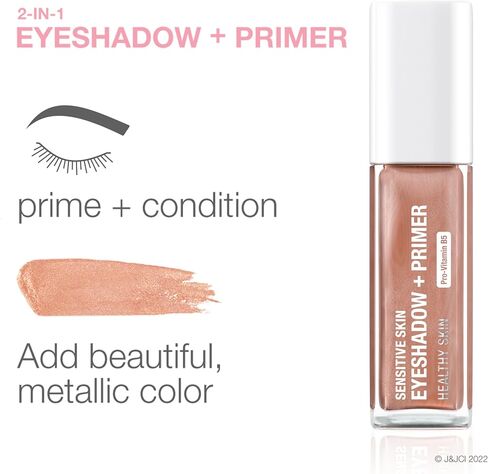 Neutrogena Sensitive Skin Eyeshadow + Primer, a Longwearing, 2-in-1 Metallic Eyeshadow for Sensitive Skin with Pro-Vitamin B5, Lightweight Cream-to-Powder Formula, Warm Taupe, 0.22 oz in Kuwait