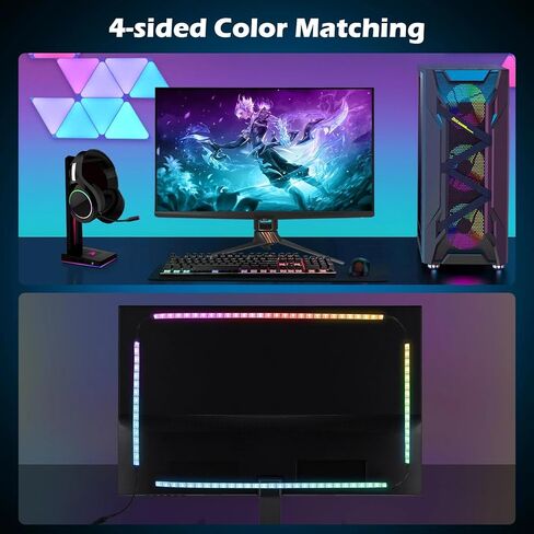 مراقبة الإضاءة الخلفية للكمبيوتر الشخصي ، مزامنة الشريط LED 6.5 قدم إلى شاشة 32 بوصة ، وأضواء ألعاب للشاشات مع مطابقة الألوان ، والإضاءة للألعاب/الأفلام/الموسيقى in Kuwait