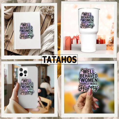 (3Pcs) Well Behaved Women Rarely Make History Vinyl Sticker Feminist Gifts for Women Empowerment Motivational Laptop Tumbler Phone Water Bottle Feminism Quote Strong Female Voice Decal (3x2.5) in Kuwait