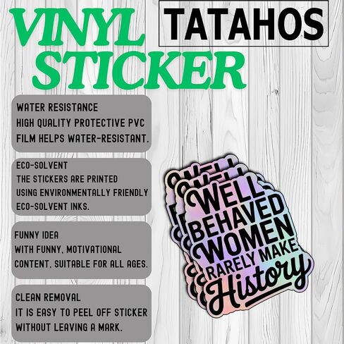(3Pcs) Well Behaved Women Rarely Make History Vinyl Sticker Feminist Gifts for Women Empowerment Motivational Laptop Tumbler Phone Water Bottle Feminism Quote Strong Female Voice Decal (3x2.5) in Kuwait