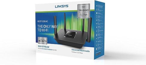 Linksys - Max-Stream AC2200 Tri-Band Wi-Fi Router (EA8300) Black - New (Renewed) in Saudi Arabia