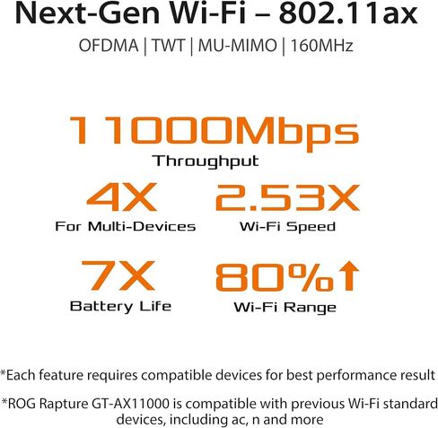 Asus Rapture GT-AX11000 Tri-Band 10 Gigabit WiFi Router (متجدد) in Saudi Arabia