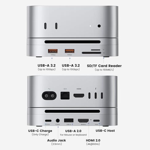 MAC MINI M4 Dock مع NVME SSD العلبة ، MAC MINI M4 HUB 4K@60Hz HDMI ، 2x10GBPS USB A ، 1x5GBPS USB A ، USB-C Charg in Saudi Arabia