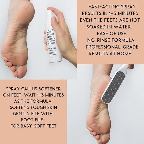 Callus Remover - Instant Exfoliating Peel Foot Spray - Feet Dead Skin Remover Cracked Heels Softener – Home Spa Pedicure Treatment - Works With any Foot File or Scrubber. Wonder Pedi in Kuwait