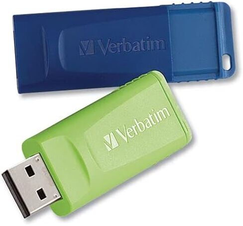 Ver99812 - Verbatim 64gb Store N Go USB Flash Drive - 2pk - الأزرق ، الأخضر in Saudi Arabia