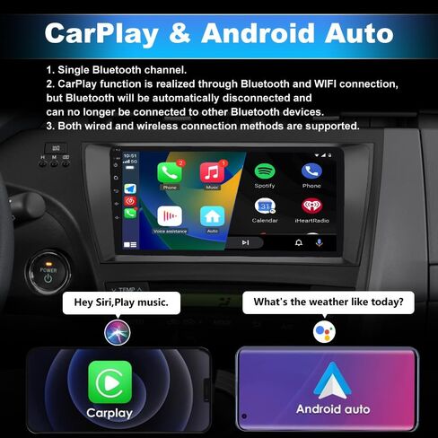 9 بوصة الراديو اللاسلكي Carplay Android Auto ل Toyota Prius 2010-2015 ، Android 13 Stereo مع كاميرا FM BT GPS SWC الاحتياطية (2+32 جيجابايت) in Kuwait