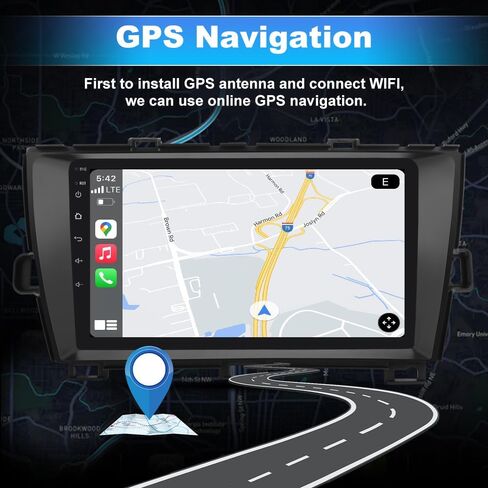 9 بوصة الراديو اللاسلكي Carplay Android Auto ل Toyota Prius 2010-2015 ، Android 13 Stereo مع كاميرا FM BT GPS SWC الاحتياطية (2+32 جيجابايت) in Kuwait