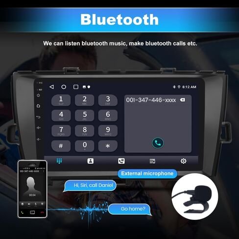 9 بوصة الراديو اللاسلكي Carplay Android Auto ل Toyota Prius 2010-2015 ، Android 13 Stereo مع كاميرا FM BT GPS SWC الاحتياطية (2+32 جيجابايت) in Kuwait