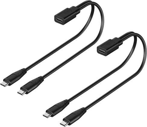 2 عبوة USB C Splitter 1 في 2 Out Charger Cable ، USBC أنثى إلى محول Male USBC ، 1 قدم قصيرة in Kuwait
