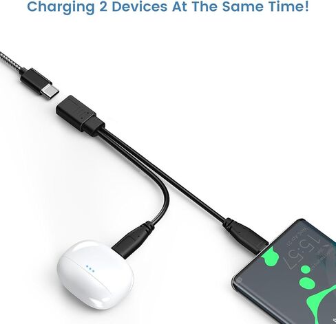 2 عبوة USB C Splitter 1 في 2 Out Charger Cable ، USBC أنثى إلى محول Male USBC ، 1 قدم قصيرة in Kuwait