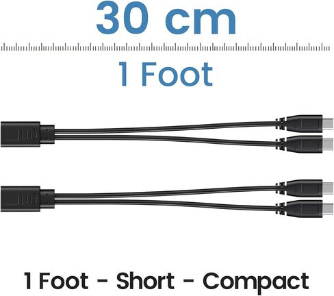 2 عبوة USB C Splitter 1 في 2 Out Charger Cable ، USBC أنثى إلى محول Male USBC ، 1 قدم قصيرة in Kuwait