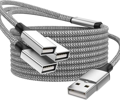 USB y Splitter 1 in 3 Out (1ft/30cm) ، usb male to 3 cable for pc/macbook/macbook/keyboard/ps4/ps5/flash drive/etc. (Black) in Kuwait