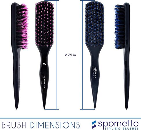 فرشاة Spornette Big Wonder Teasing Brush، شعيرات نايلون الخنزير والتورمالين - مقبض مدبب لتمشيط وتمشيط الظهر، وخلق حجم، وإثارة، وتنعيم الشعر من أجل Updos (وردي) in Saudi Arabia