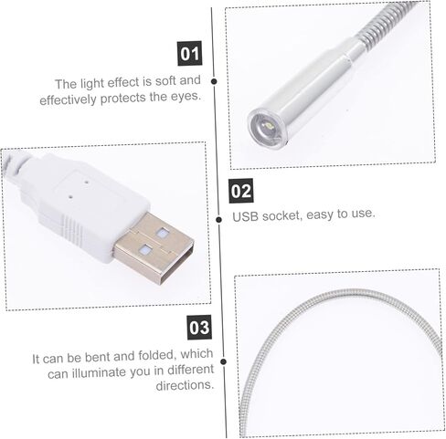 لوحة مفاتيح Popetpop USB Light LED مصباح كمبيوتر مصباح العين الميزات سطوع قابلة للتعديل مدعوم من USB للاستخدام الليلي 1 حزمة in Kuwait