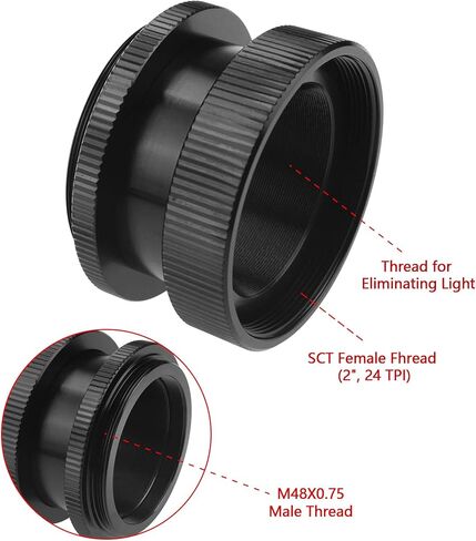 Astromania M48x0.75 (2 "مرشح) أنثى إلى M42*0.75 T / T2 محول تلسكوب الذك in Saudi Arabia