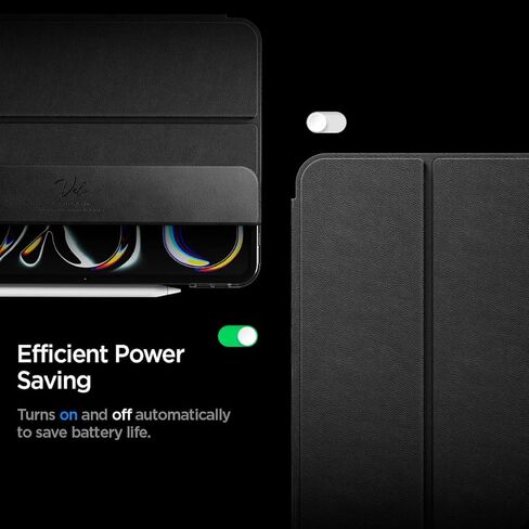 spigen for iPad Pro 11 inch case M4 (2024) ، غطاء طيور من Folio السائل Air Folio مع ظهر شفاف ، أسود in Kuwait