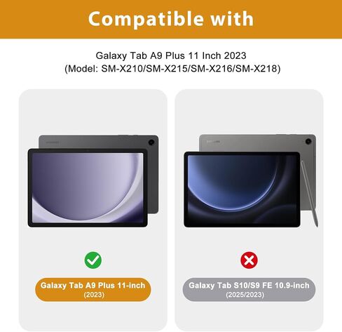 ProCase for Galaxy Tab A9 Plus 11 Int 2023 (Model: SM-X210/SM-X215/SM-X216/SM-X218) ؛ Premium Pu Leather Folio Business Stand Cover مع حزام يدوي ؛ حامل القلم الرصاص الجيب الأمامي -سوط in Saudi Arabia