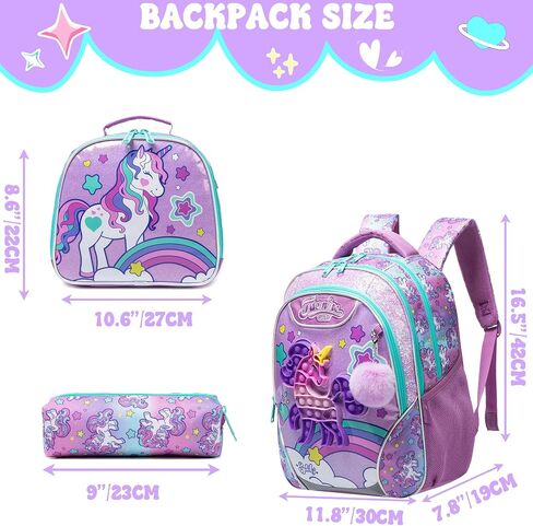 Backpack for Girls Elementary Preschool Kids Lunch Box for School in Kuwait