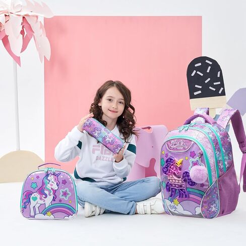 Backpack for Girls Elementary Preschool Kids Lunch Box for School in Kuwait