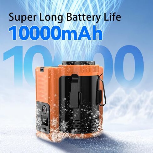 JSD N610Y مروحة معلقة بالخصر المحمولة مع بنك الطاقة 10000MAH ، ومستويات 5 سرعات ، والرياح الباردة ، وضوء LED-مروحة تبريد شخصية خالية من اليدين للأنشطة الخارجية in Kuwait