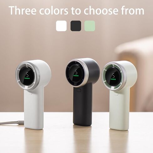 JSD N603 مروحة توربو محمولة - 5 سرعات ، مروحة مصغرة محمولة مع شاشة رقمية ، USB Type -C قابلة لإعادة الشحن ، خفيفة الوزن ، تبريد قوي للسفر الصيفي ، الأنشطة الخارجية (أبيض) in Kuwait