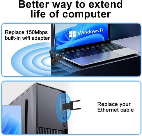 يدعم محول WiFi للكمبيوتر الشخصي لسطح المكتب ، المحول اللاسلكي على نطاق واسع 2.4 جيجا هرتز 400 ميجابت في الثانية و 5 جيجا هرتز 867 ميغابت في الثانية ، USB 2.0 ، هوائي مكسب ثنائي ثنائي ، ويندوز 10/11 ، التوصيل والتشغيل 1300 ميغابت في الثانية in Kuwait
