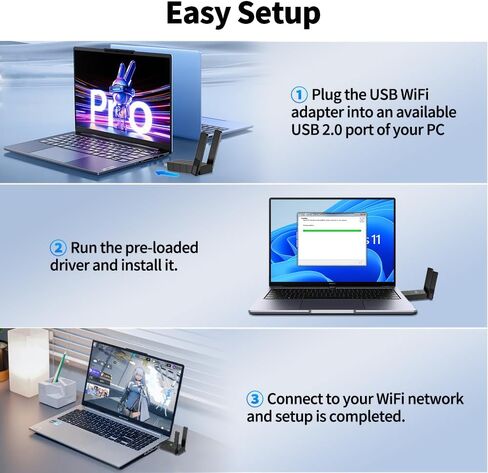 يدعم محول WiFi للكمبيوتر الشخصي لسطح المكتب ، المحول اللاسلكي على نطاق واسع 2.4 جيجا هرتز 400 ميجابت في الثانية و 5 جيجا هرتز 867 ميغابت في الثانية ، USB 2.0 ، هوائي مكسب ثنائي ثنائي ، ويندوز 10/11 ، التوصيل والتشغيل 1300 ميغابت في الثانية in Kuwait