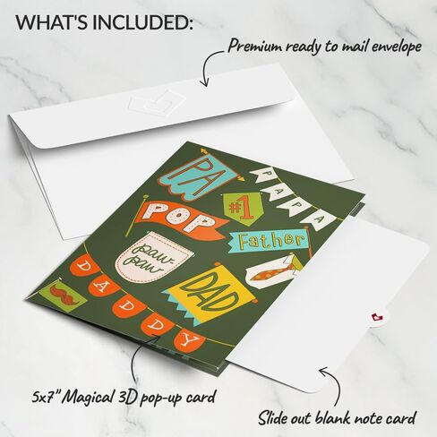 بطاقة Lovepop Girl Dad Father’s Day Pop-Up Card، مقاس 5 × 7"، بطاقة عيد الأب من الابنة، هدية لعيد الأب، بطاقة تهنئة فريدة مع مظروف in Kuwait