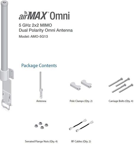 Rocket Prism AC Gen2 RP-5AC-GEN2-US (وحدتان) قاعدي الراديو 5 جيجا هرتز تم تكوينه مسبقًا مع هوائي Airmax Omni Amo-5G13 (وحدتان) 13DBI 5GHZ 360 ° (جاهز للتثبيت) in Kuwait