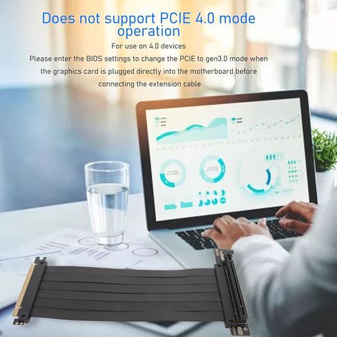 PCIE 3.0 X16 High Speed Flexible Extender Riser Cable Card Extension Cord Adapter Riser Card, Right Angle Connector (20cm) in Kuwait