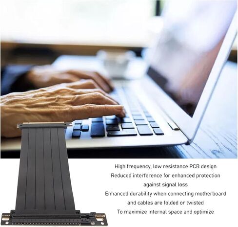 PCIE 3.0 X16 High Speed Flexible Extender Riser Cable Card Extension Cord Adapter Riser Card, Right Angle Connector (20cm) in Kuwait