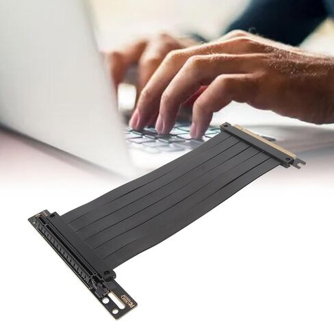 PCIE 3.0 X16 High Speed Flexible Extender Riser Cable Card Extension Cord Adapter Riser Card, Right Angle Connector (20cm) in Kuwait