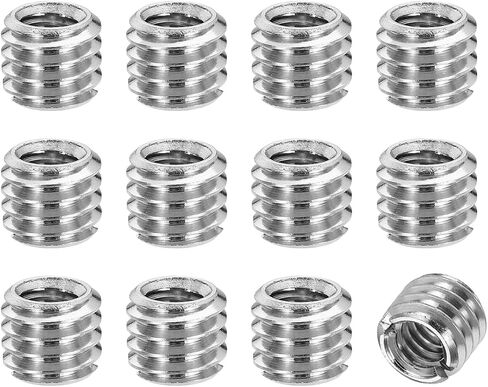 PATIKIL 12pcs 1/4" Female to 3/8" Male Thread Reducing Adapter Tripod Mount Screw Carbon Steel Adapter for Tripod Monopod of Camera Silver in Saudi Arabia