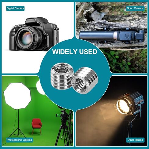 PATIKIL 12pcs 1/4" Female to 3/8" Male Thread Reducing Adapter Tripod Mount Screw Carbon Steel Adapter for Tripod Monopod of Camera Silver in Saudi Arabia