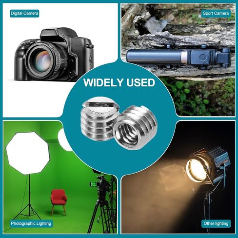 PATIKIL 20pcs 1/4" Female to 3/8" Male Thread Reducing Adapter Tripod Mount Screw Carbon Steel Adapter for Tripod Monopod of Camera Silver in Saudi Arabia