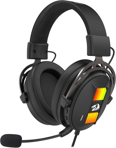 Redragon H375 سماعة ألعاب سلكية ، برامج تشغيل 53 مم 7.1 صوت محيطي ، ميكروفت إلغاء الضوضاء القابلة للفصل ، سماعة كمبيوتر USB مع RGB ، تصميم خفيف الوزن للكمبيوتر/الكمبيوتر المحمول/PS4 in Saudi Arabia