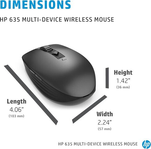 HP Wireless Multi -Device 635m Mouse - Mouse Mouse - Wireless - Bluetooth - Black - USB - 4 button (s) in Saudi Arabia