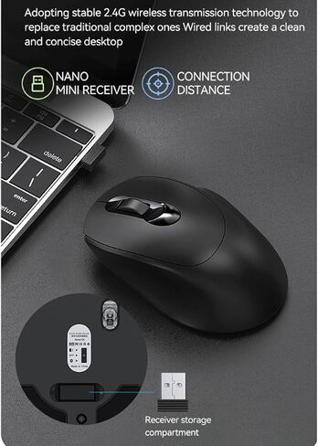 الماوس اللاسلكي الماوس الحاسوبية مع 2.4G USB واحد أو مستقبل الوضع المزدوج 1600 نقطة في البوصة ماوس كمبيوتر محمول لأجهزة الكمبيوتر المحمولة PC in Kuwait