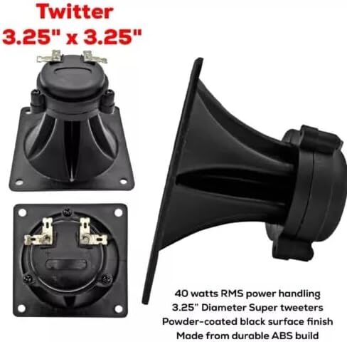 4 Pack 3.25" inch Flush Mount Square Super Horn Tweeter Speakers 3.25" x 3.25" Car Home Audio in Saudi Arabia