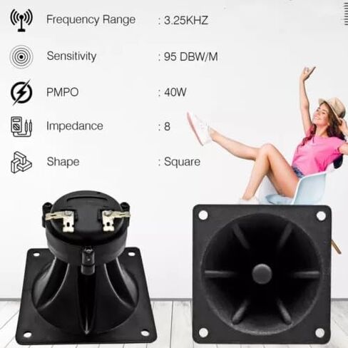 4 Pack 3.25" inch Flush Mount Square Super Horn Tweeter Speakers 3.25" x 3.25" Car Home Audio in Saudi Arabia