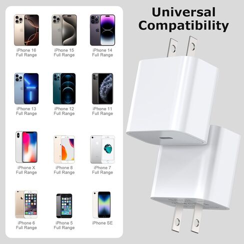 iPhone 16 Charger Fast Charging USB-C to USB-C, 3FT 20W PD Wall Adapter & Cable, Compatible with iPhone 16/16 Pro/16 Pro Max, iPhone 15/15 Plus/15 Pro/15 Pro Max, iPad Pro/Air/Mini (2 Pack) in Saudi Arabia