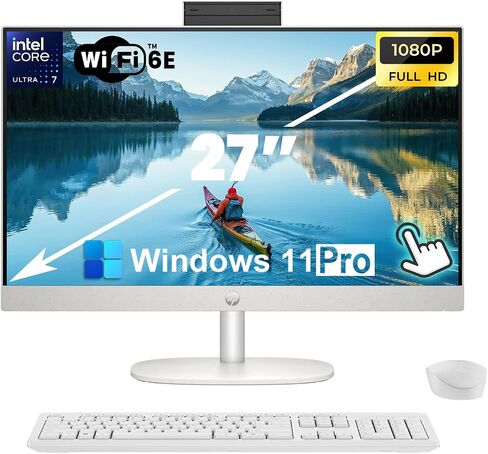 HP 27 بوصة جهاز سطح المكتب 27 بوصة-Intel 12-Cores Ultra 7-155U • 64GB DDR5 RAM ، 2TB SSD • عرض الشاشة التي تعمل باللمس FHD • Intel UHD Graphics • Windows 11 Pro • KB & Mouse • Wi-Fi 6 • HDMI in Kuwait