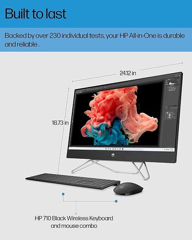HP All-in-One Business All-in-One Desktop 2022 27" FHD 1920x1080 Intel Core i7-1255U 10-Core Intel Iris Xe Graphics, 16GB DDR4 2TB SSD +1TB HDD, Wi-Fi Bluetooth 5.2 Windows 11 Pro RJ-45 Black in Saudi Arabia