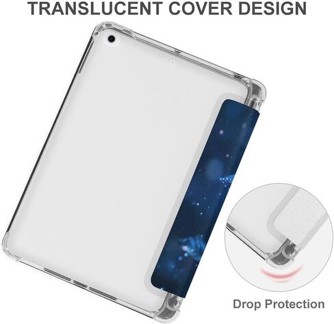 وردة زرقاء مع علبة بريق مع حامل القلم رفيع الخفيفة الوزن trifold موقف متوافق مع iPad mini 4/5/6 mini6 （8.3in） in Kuwait