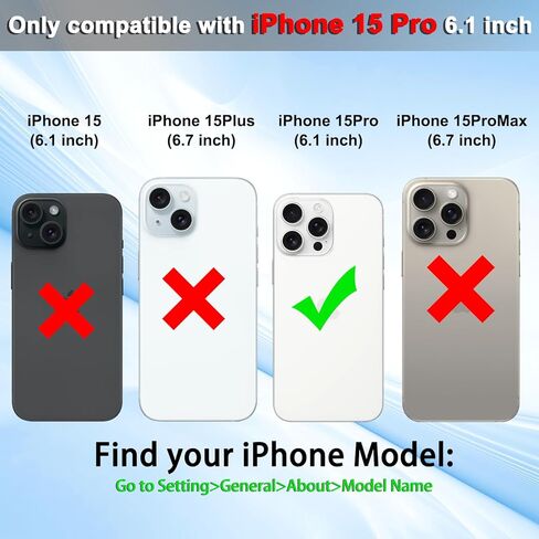 Fanavagy متوافق مع iPhone 15 Plus/14 Plus Wallet مع حامل بطاقة حظر RFID ، وغطاء هاتف Clasp Clasp Magnetic Pu لتركيب السيارة مع واقي كاميرا الشاشة ، Press in Kuwait