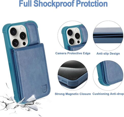 Fanavagy متوافق مع iPhone 15 Plus/14 Plus Wallet مع حامل بطاقة حظر RFID ، وغطاء هاتف Clasp Clasp Magnetic Pu لتركيب السيارة مع واقي كاميرا الشاشة ، Press in Kuwait