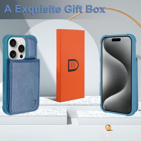 Fanavagy متوافق مع iPhone 15 Plus/14 Plus Wallet مع حامل بطاقة حظر RFID ، وغطاء هاتف Clasp Clasp Magnetic Pu لتركيب السيارة مع واقي كاميرا الشاشة ، Press in Kuwait