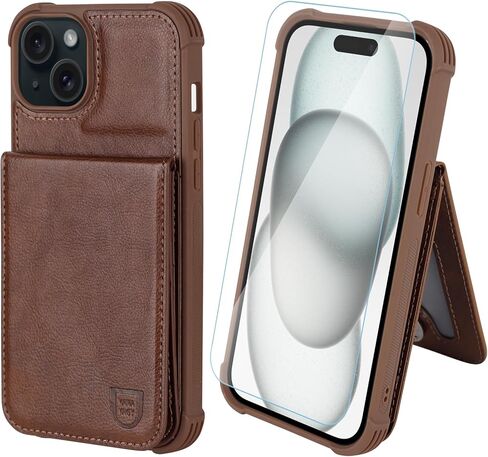 Fanavagy متوافق مع iPhone 15 Plus/14 Plus Wallet مع حامل بطاقة حظر RFID ، وغطاء هاتف Clasp Clasp Magnetic Pu لتركيب السيارة مع واقي كاميرا الشاشة ، Press in Kuwait
